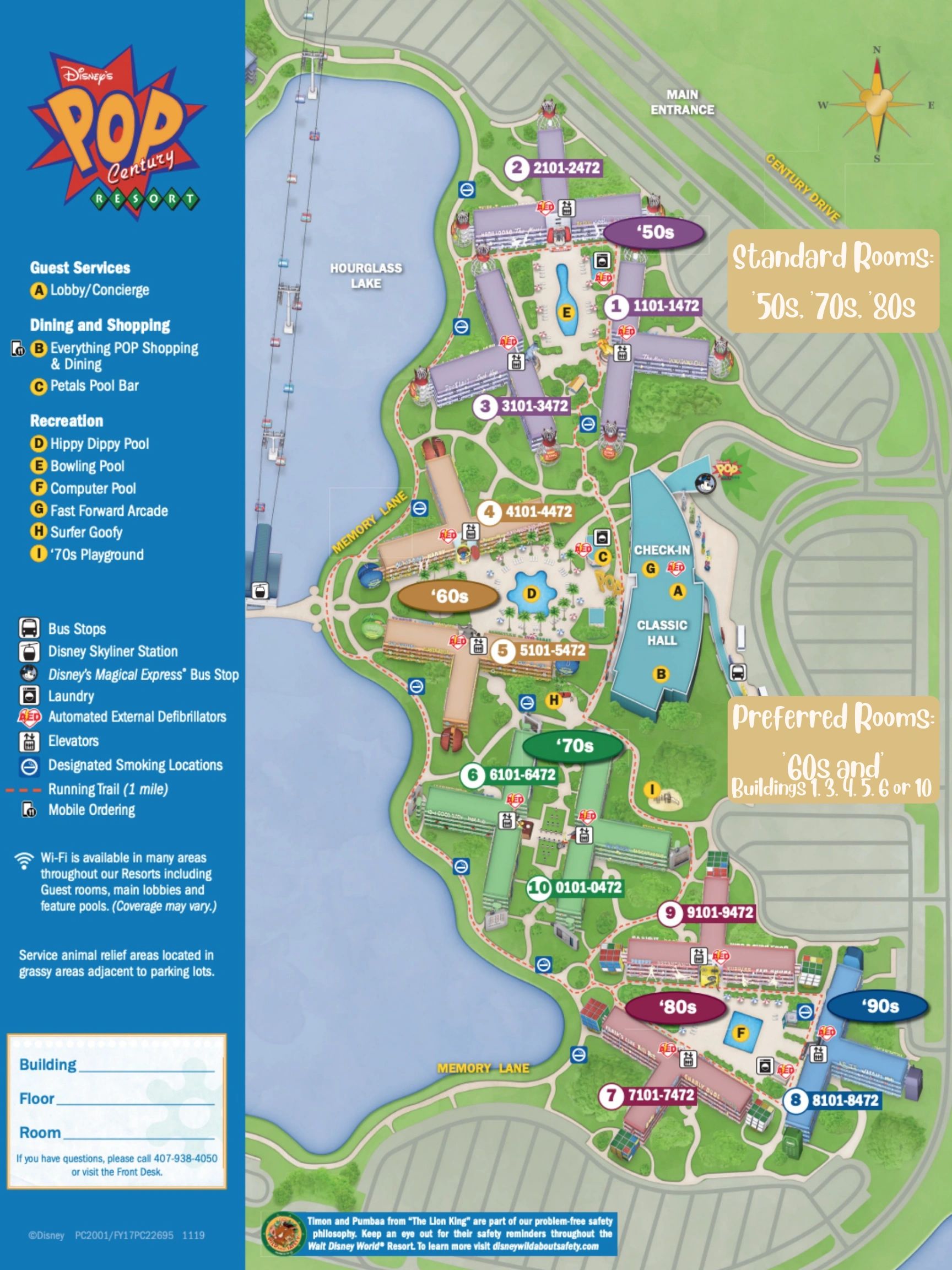 Disney's Pop Century Resort Map